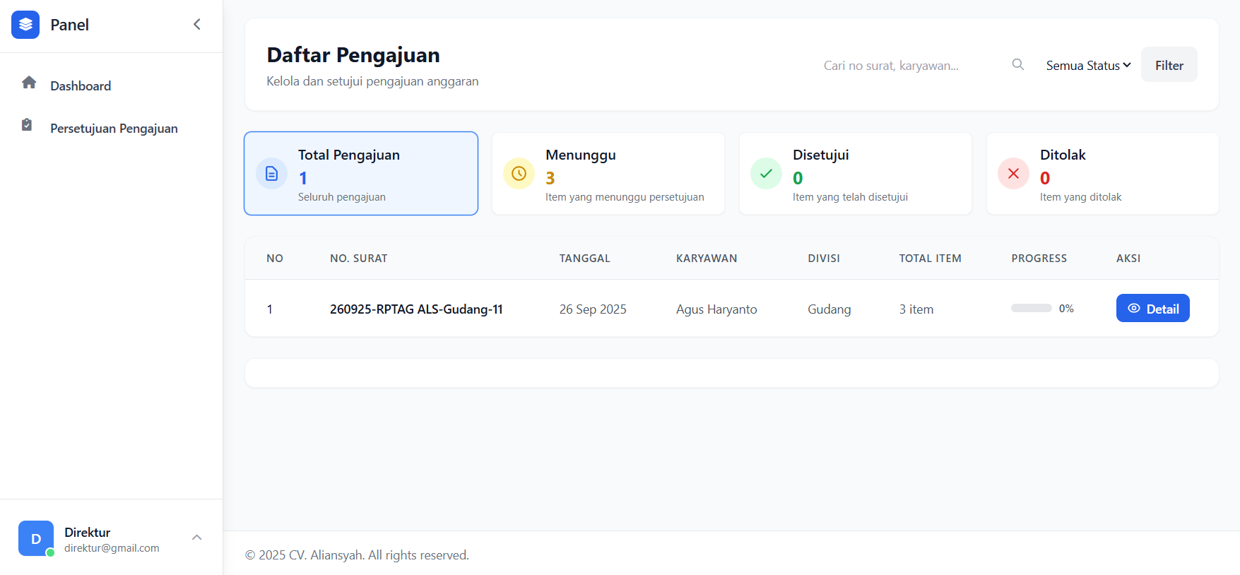 Sistem Pengajuan Kasir Keuangan